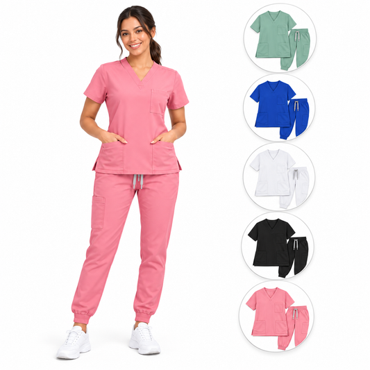 Women's Slim Fit Medical Scrub Set - Pants + Top